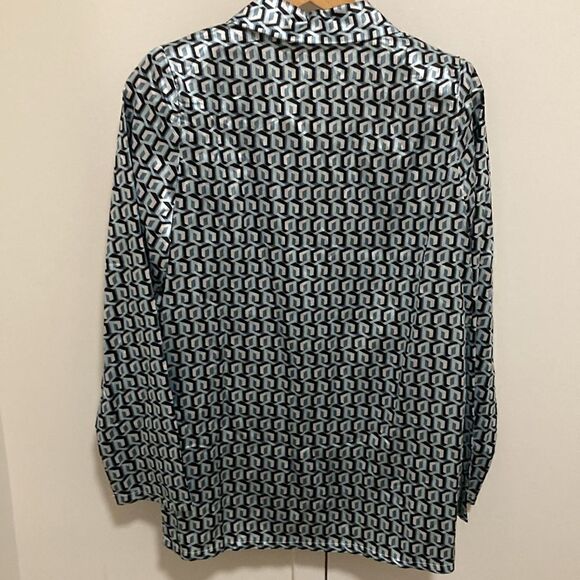 Mermaid Way NWT Silky Lounge Wear/Pajama 2 Piece Set in Geometric Print. Size S. - Picture 6 of 9